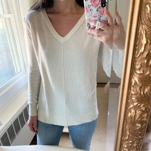 White V neck sweater